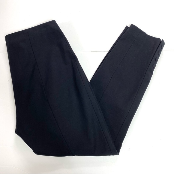 THEORY Snap Leggings Double Stretch Pants In Black Size 8 New with Tag - Picture 9 of 9